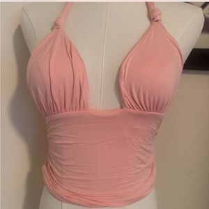 Pink Halter Neck Women's Top